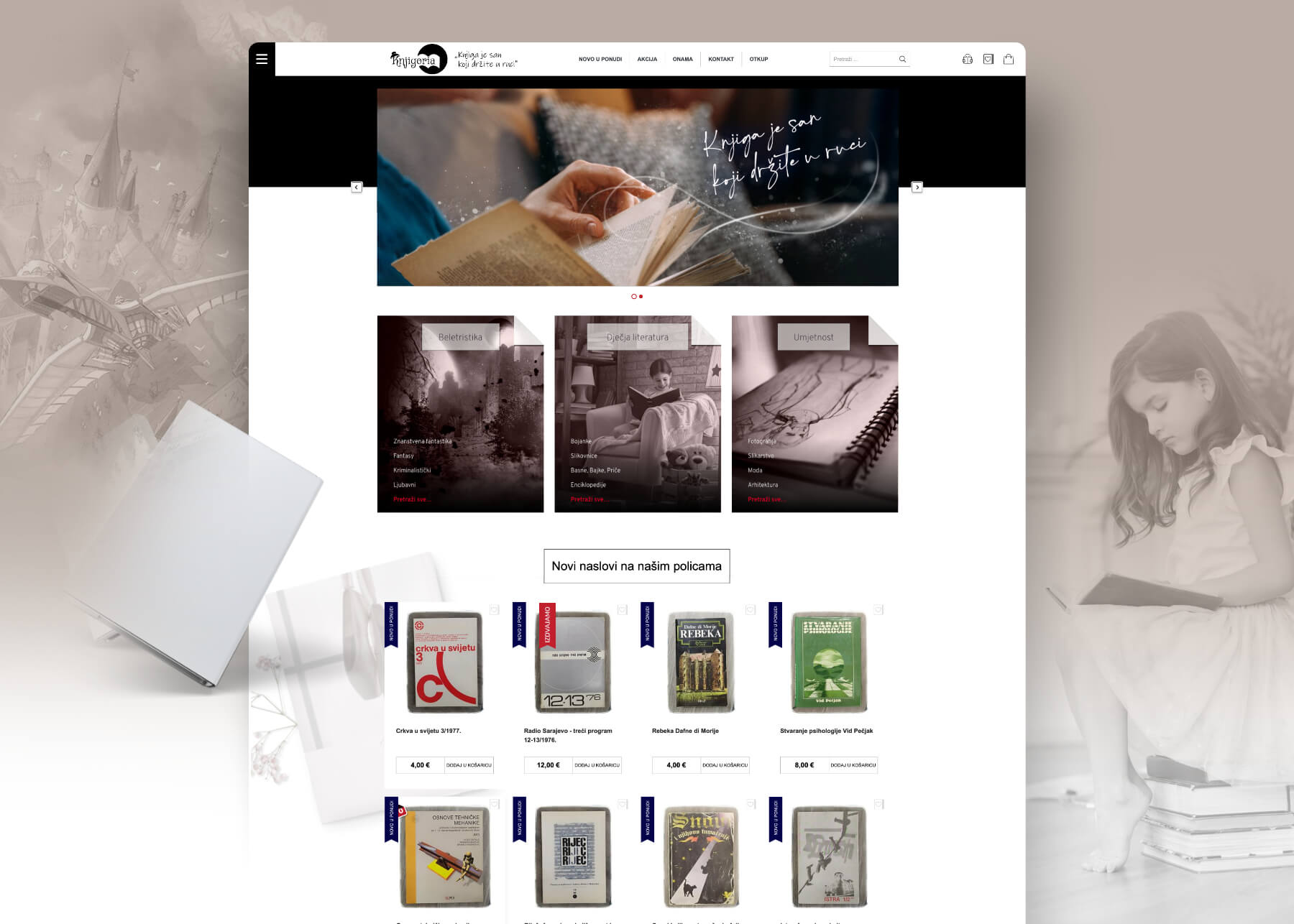 Knjigoria - reference - Mathema izrada webshopa