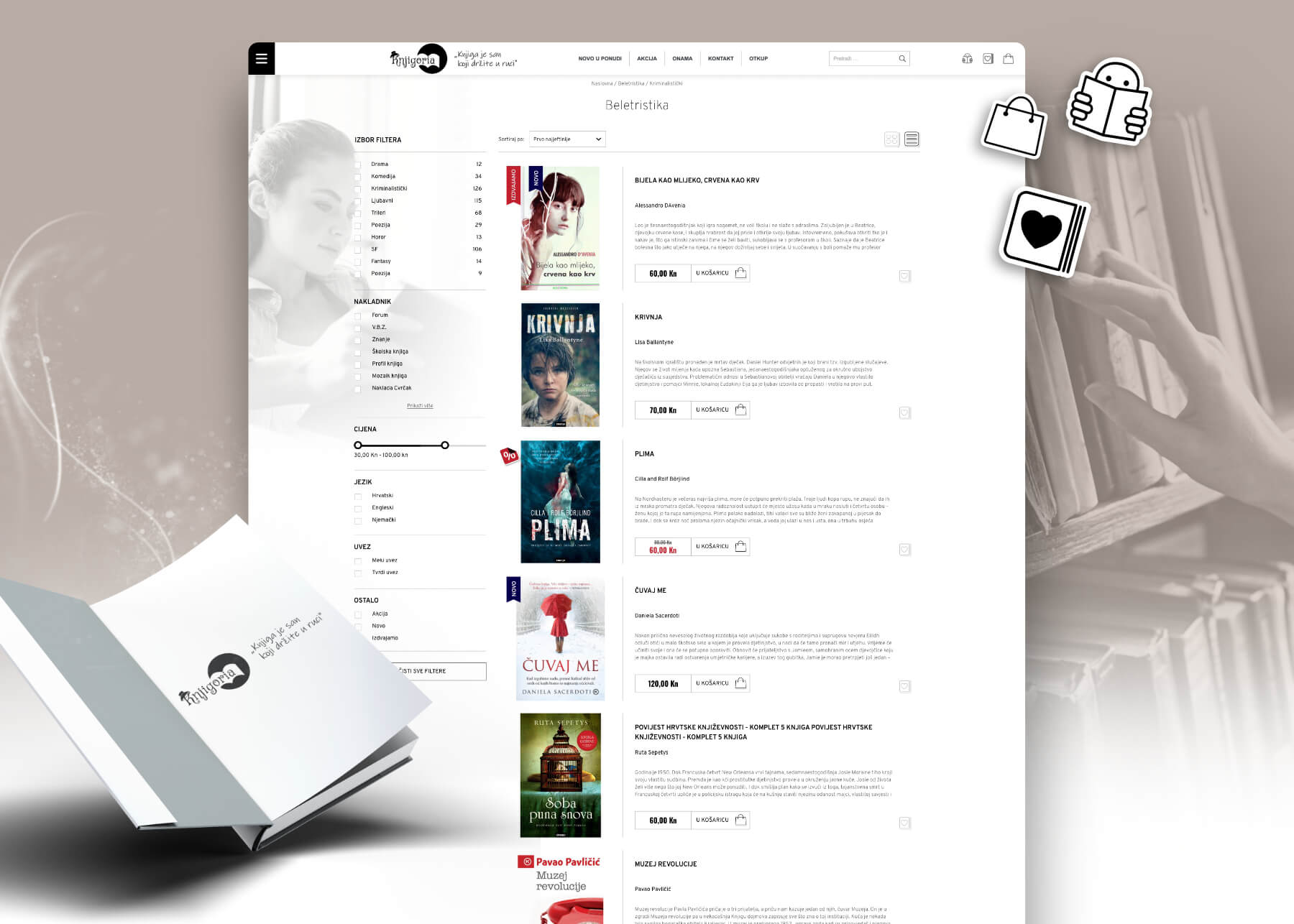 Knjigoria - reference - Mathema izrada webshopa