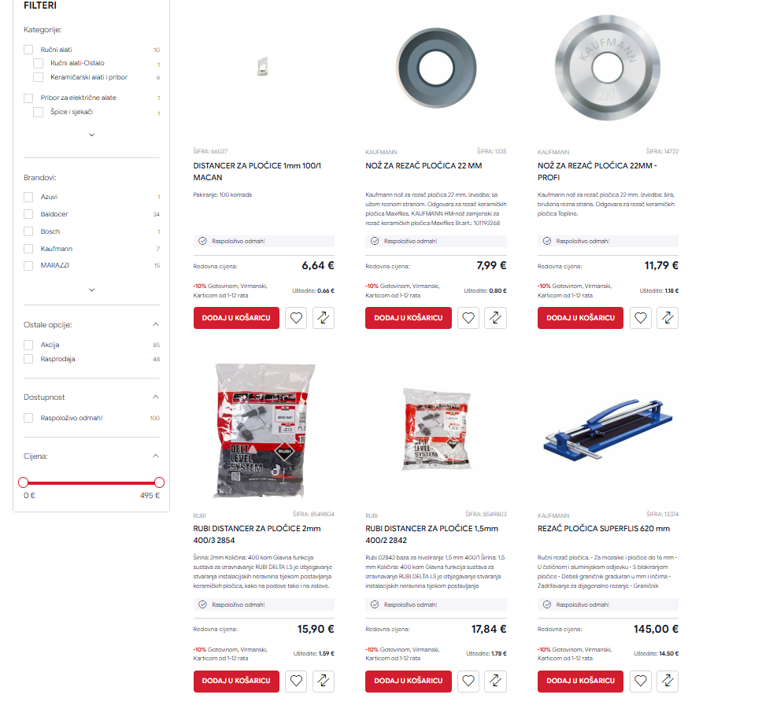 Primjer semantičkog pretraživanja u Kingtradeu #1